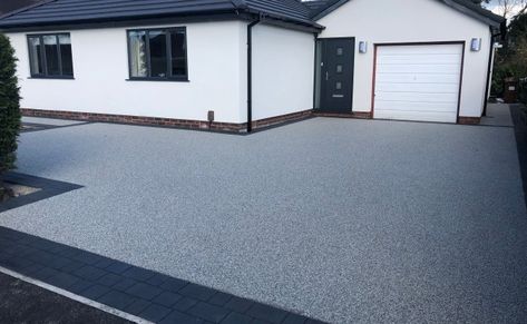 Imprinted Concrete Driveway, Patio Floors, Resin Bound Driveways, Resin Driveway, Bungalow Ideas, Driveway Ideas, Driveway Design, Concrete Driveways, Patio Flooring