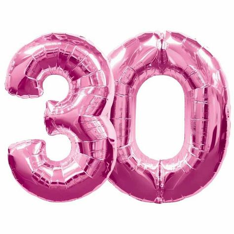 How To Draw Balloons, Large Number Balloons, 30th Birthday Balloons, 60 Balloons, 30 Balloons, 50th Birthday Party Decorations, 80's Party, Balloon Shop, Pink Foil