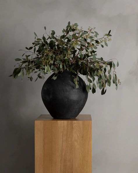 Vases & Jars – McGee & Co. Moody Vase Decor, Slate Vase, Entryway Vignette, Vase With Greenery, Vignette Styling, Faux Branches, Branches Diy, Terracotta Vase, Big Vases