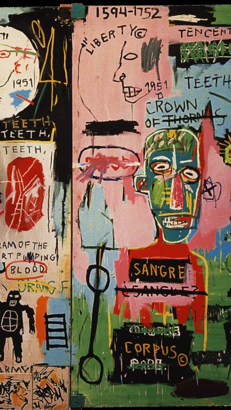 art wallpapers — Jean-Michel Basquiat (1960 - 1988) In Italian Horn... Jean Michel Basquiat, Abstract Painting, Art