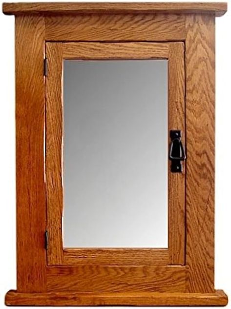 Amazon.com: Solid Oak Mission Recessed Medicine Cabinet/Solid Wood & Handmade : Home & Kitchen In Wall Medicine Cabinet, Bathroom Restoration, Antique Medicine Cabinet, Medicine Cabinet Makeover, Wood Medicine Cabinets, Craftsman Bathroom, Primitive Cabinets, Recessed Medicine Cabinet, Lighted Medicine Cabinet