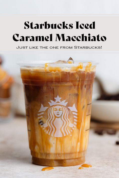 Copycat Starbucks Iced Caramel Macchiato, Starbucks Recipes Caramel Macchiato, Starbucks Drinks Recipes Caramel, Starbucks Caramel Macchiato At Home, Copycat Starbucks Caramel Macchiato, Carmel Macchiato Starbucks Copycat, Starbucks Make At Home, Low Calorie Iced Caramel Macchiato, How To Make Starbucks Iced Coffee At Home