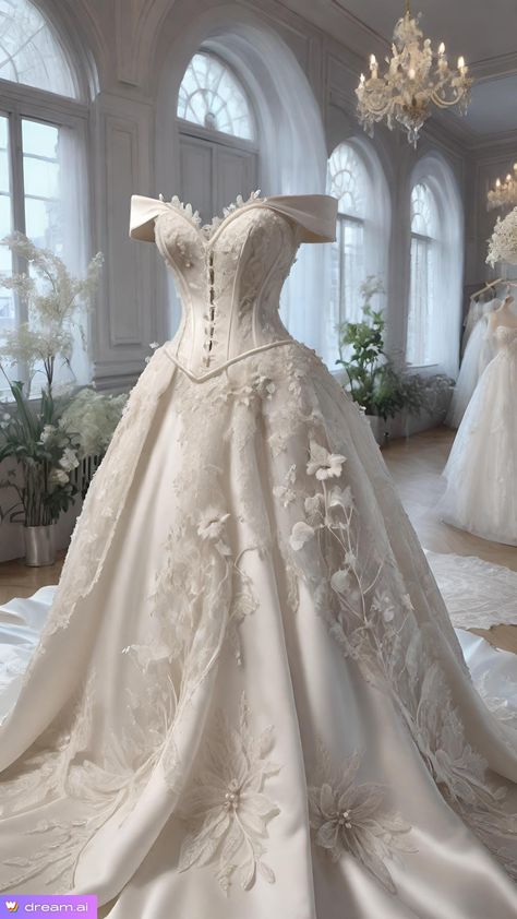 Married Dress Princess, Royalty Core Dresses, Wedding Dresses Historical, Wedding Dresses Victorian Style, Royal Themed Wedding Dress, Victorian Style Wedding Dress Vintage, 1600s Wedding Dress, Wedding Dress With A Corset, Worlds Most Expensive Wedding Dress