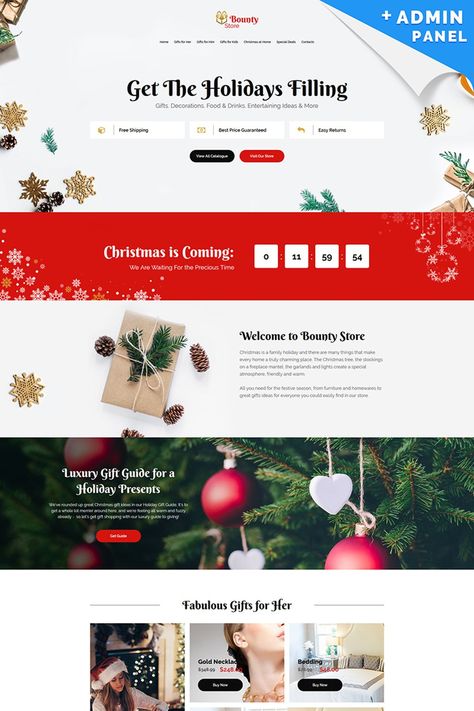 Bounty Store - #christmas #landingpage Template Christmas Landing Page Design, Christmas Email Template, Christmas Landing Page, Christmas Website Design, Christmas Promotion Design, Christmas Email, Christmas Promo, Website Design Inspiration Layout, Landing Page Inspiration