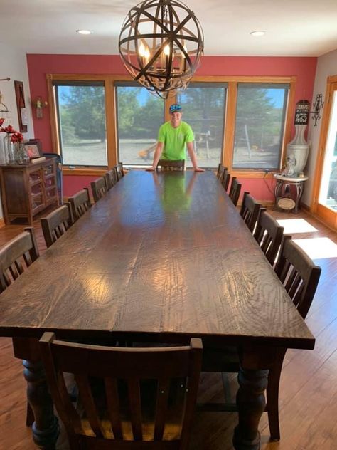 Table That Seats 12, Dining Room Large Table, 10 Person Table, Big Dining Room Table, Kitchen Dining Living Room Combo, Large Dinning Table, Country Future, Rustic Dinner Tables, 12 Seater Dining Table