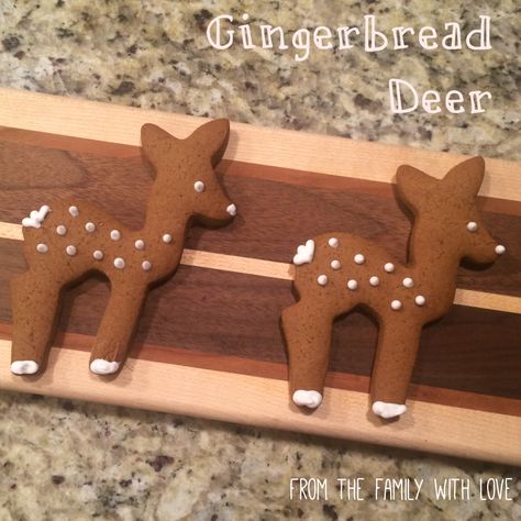 Christmas Deer Cookies, Deer Cookies, Christmas Deer Cookies Decorated, Deer Gingerbread Cookies, Gingerbread Cookies Reindeer, Christmas Biscuits, Copper Gifts, Gingerbread Recipe, Christmas Sweets