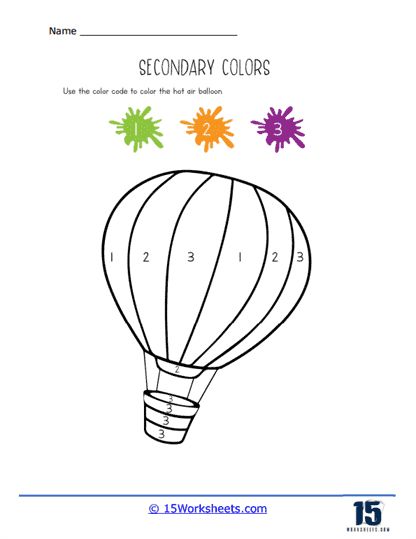 Hot Air Balloon Worksheet - 15 Worksheets.com Balloon Worksheet, Holiday Science, Kindergarten Colors, Kindergarten Social Studies, Busy Activities, Secondary Colors, Number Activities, The Balloon, Basic Colors