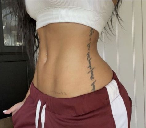 Arabic Lettering, Small Cross Tattoos, Lettering Tattoos, Tattoos On Side Ribs, Letter Tattoo, Waist Tattoos, Cross Tattoos For Women, Cute Tats, Wicked Tattoos