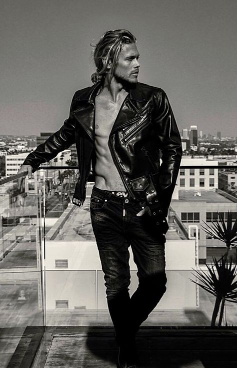 long hair men in leather | Tumblr Christopher Mason, Chris Mason, Mens Leather Jacket, Men's Leather Jacket, Long Hair Styles Men, Mens Leather, Leather Outfit, Black Leather Jacket, Leather Jacket Men