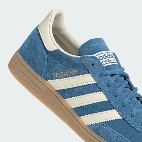 adidas Handball Spezial Shoes - Blue | Unisex Lifestyle | adidas US Adidas Shoes Women Blue, Adidas Blue Spezial, Adidas Shoes Women Aesthetic, Adidas Shoe Outfits, Handball Spezial Shoes, Addidas Shoes Outfit Ideas 2023, Adidas Handball Spezial Blue, Spezial Adidas Blue, Spezial Adidas Shoes