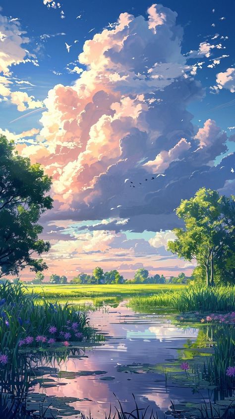 Hanzo’s Midjourney(v6Showcase (AI) Anime Landscape Wallpaper, Well Illustration, Anime Nature, Anime Landscape, Dreamy Artwork, Anime Backgrounds, Pretty Landscapes, Anime Backgrounds Wallpapers, Anime Pictures