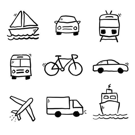 24,619 Doodle Transport Vector and Icons - iStock - iStock Coffee Doodle, Free Hand Drawing, Road Trip With Kids, Baby Drawing, Hand Drawn Vector Illustrations, Doodle Illustration, Doodle Designs, Simple Illustration, Journal Doodles