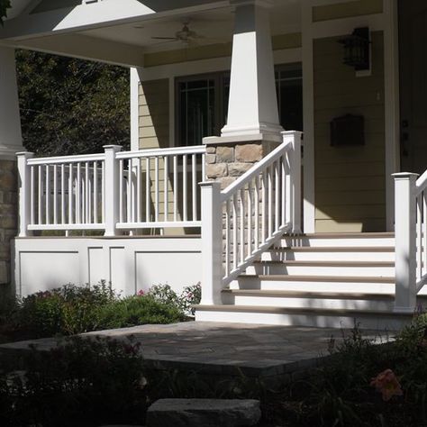 Deck Ideas & Designs | Pictures & PhotoGallery | Decks.com Underpinning Ideas Porch, Front Porch On Ranch Style House, Porch Underpinning, Porch Skirting, Deck Skirting Ideas, Skirting Ideas, Deck Skirting, Porch Wood, Deck Pictures