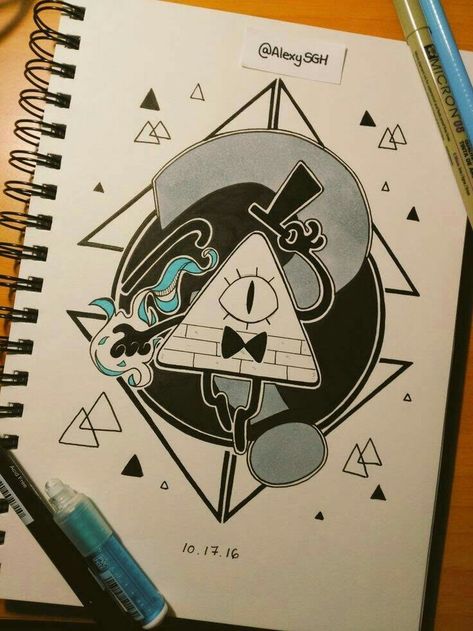 Falls Drawing, Gravity Falls Dipper, Fall Drawings, Gravity Falls Bill, Gravity Falls Fan Art, Posca Marker, Posca Art, Gravity Falls Art, Canvas Painting Designs