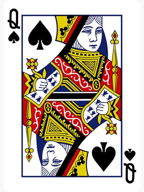 "Queen of Spades Playing Card" Sticker for Sale by vladocar | Redbubble Spades Card Game, Playing Card Crafts, Guitar Stickers, Playing Cards Art, Procreate Ipad Art, Game Master, Poker Cards, Square Card, Playing Card