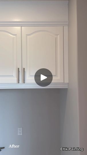 Completed Kitchen cabinets from Oak to white solid colour | By Eltik PaintingFacebook Painting Oak Cabinets White, Painting Oak Cabinets, Oak Cabinets, White Solid, White Paint, Solid Colour, Cupboard, Kitchen Cabinets, Solid Color