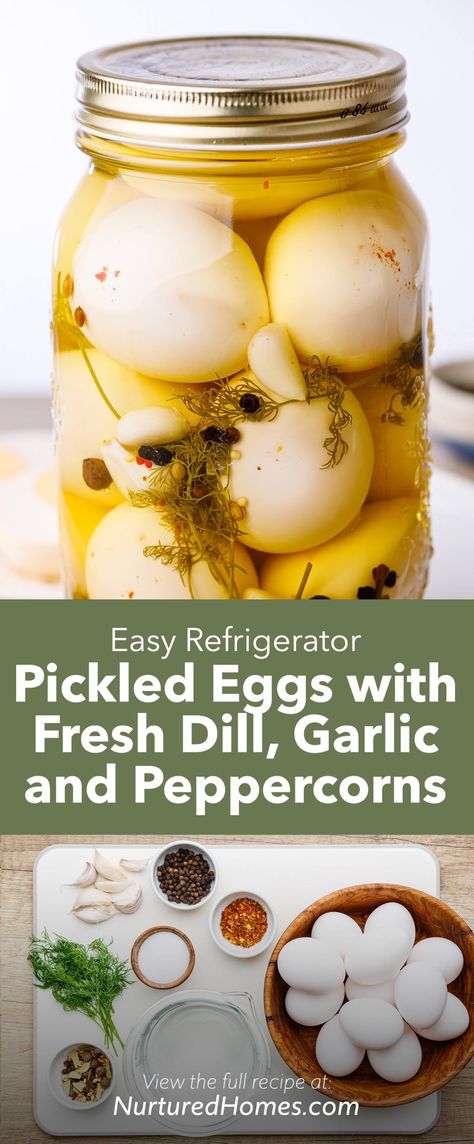 Refrigerator Pickled Eggs, Pickled Duck Eggs, Dill Pickle Eggs, Dill Pickled Eggs Recipe, Diy Pickled Eggs, German Pickled Eggs, Smoked Pickled Eggs, Cafe Appetizers, Fresh Dill Recipes