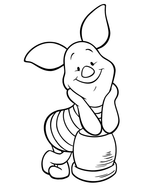 Piglet Coloring Pages - Best Coloring Pages For Kids Piglet Coloring Pages, Piglet Drawing, Piglet Disney, Winnie The Pooh Drawing, Cute Piglets, Tree Coloring Page, Fall Coloring Pages, Princess Coloring, Cartoon Coloring Pages