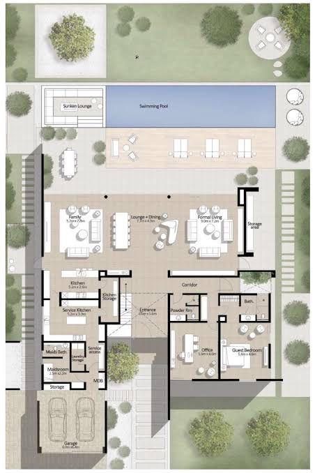 Dubai Hills Villa, Dubai Hills, Architectural Presentation, Classic House Design, Modern Villa Design, Architectural Floor Plans, House Plan Gallery, Architectural Design House Plans, Villa Plan