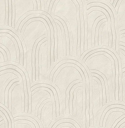 Sarah + Ruby Rippled Arches Wallpaper | Wayfair Den Bedroom Ideas, Shower Stall Bathroom, Pine Wallpaper, Arches Wallpaper, Scandinavian Concept, A Street Prints, Stone Pillars, Neutral Wallpaper, Stone Arch