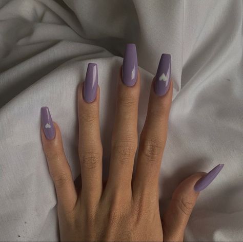 Turtle Nails, Lilac Nails, Purple Acrylic Nails, Heart Nail, Aesthetic Purple, Edgy Nails, Purple Nail, Acrylic Nails Coffin Short, Heart Nails