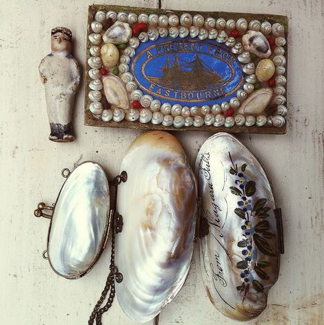 Victorian Shell Art, Pirate Room, Attic Treasures, Natural Form Art, Shell Jewellery, Sailors Valentine, Frozen Charlotte, Ocean Design, She Sells Seashells