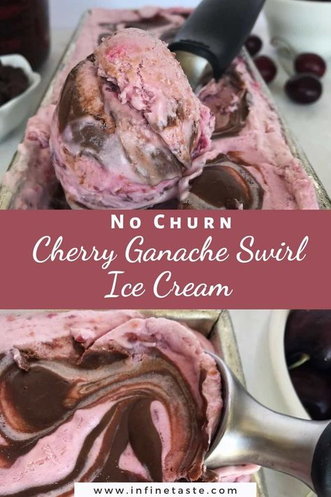 Cherry Ganache, Chocolate Cherry Ice Cream, Fresh Cherry Recipes, Homemade Sweetened Condensed Milk, Cherry Garcia, Sweetened Condensed Milk Recipes, Swirl Ice Cream, Frozen Treats Recipes, Best Homemade Ice Cream