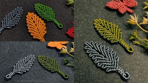 freemail Leaf Keychain, Micro Macrame Tutorial, Feather Keychain, Macrame Leaf, Macrame Jewelry Tutorial, Macrame Plant Hanger Tutorial, Free Macrame Patterns, Macrame Knots Tutorial, Macrame Bracelet Patterns