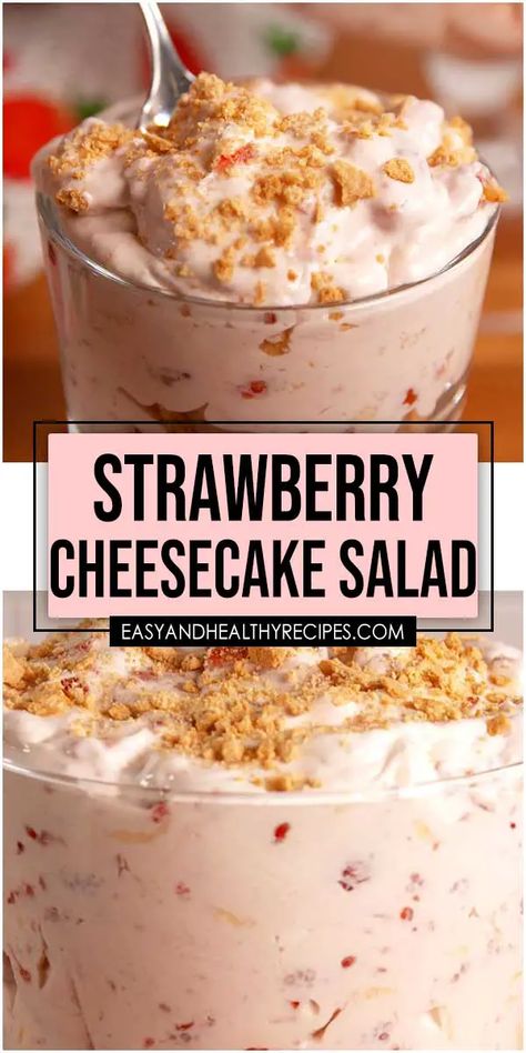 Strawberry Cheesecake Salad – By the Recipes Strawberry Cheesecake Salad Recipe, Asian Fruit, Fruit Jello, Strawberry Cheesecake Salad, Cheesecake Fruit Salad, Fluff Salad Recipes, Cheesecake Salad, Sweet Salads, Easy Fruit Salad