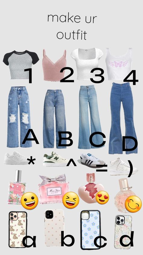 make yr own outfit (comment what you choose) What To Wear On Wednesday, Chose Your Outfit, Outfit Picker, Make Your Own Outfit, Choose An Outfit, Pick Your Outfit, Choose Your Outfit, Make An Outfit, Casual Preppy Outfits