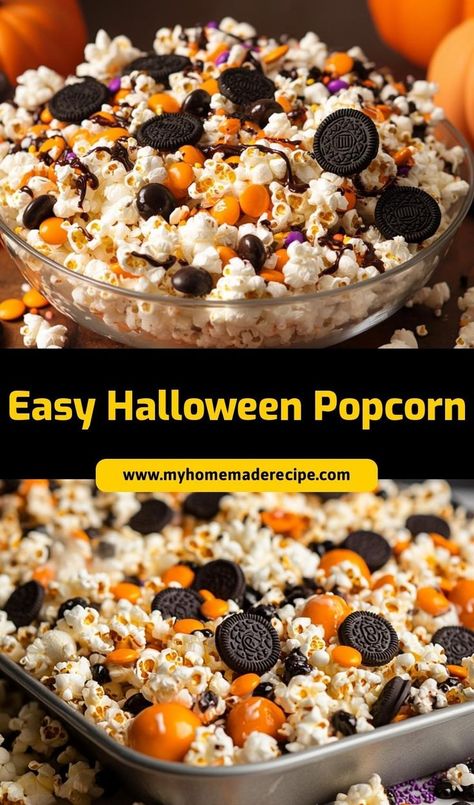 🎃🍿 My mom made this Easy Halloween Popcorn every year, and it was always a favorite! Sweet, salty, and packed with spooky fun—perfect for a Halloween movie night or party. Halloween Movie Night Party, Quick Halloween Treats, Kids Halloween Party Food, Fun Halloween Snacks, Easy Halloween Snacks, Halloween Snacks For Kids, Movie Night Food, Halloween Popcorn, Easy Halloween Party