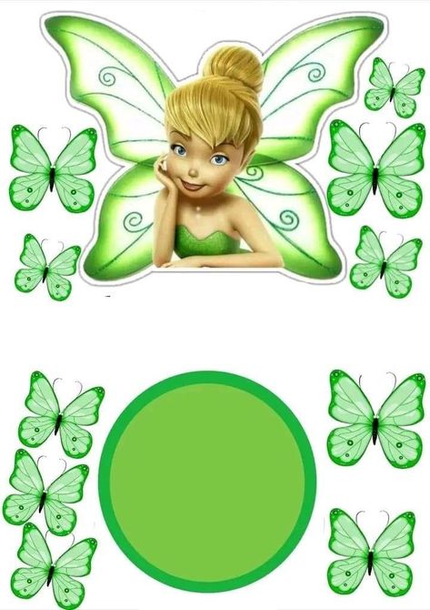 Tinkerbell Cake Topper, Tinkerbell Cake, Happy Birthday Princess, Cake Templates, Mickey Mouse Pictures, Birthday Cake Topper Printable, Cake Stuff, Fairy Birthday, Pretty Birthday Cakes