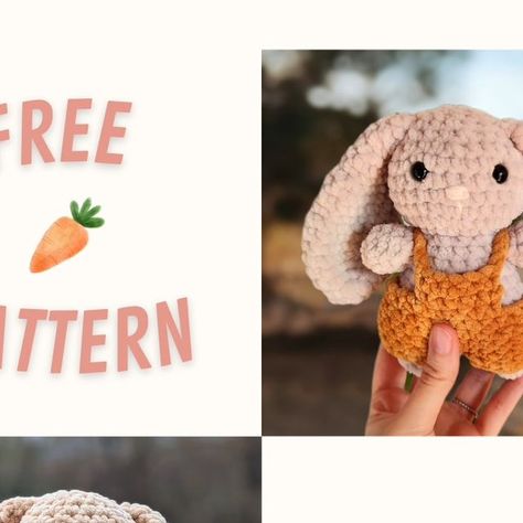 Crochet Free Bunny Patterns, No Sew Crochet Bunny Pattern Free, No Sew Bunny Crochet Pattern, No Sew Bunny Crochet, Small Crochet Bunny Pattern Free, Quick No Sew Crochet Patterns, Free No Sew Crochet Patterns, Crochet Bunny Pattern Free, Free Bunny Crochet Pattern