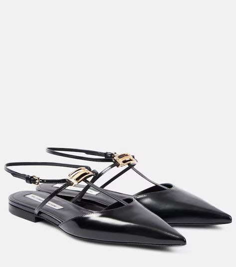 Victoria Beckham - Women's Fashion at Mytheresa Victoria Beckham Shoes, Edgy Shoes, Polka Dot Flats, Mid Heels Pumps, Mid Heel Sandals, Pointed Flats, Designer Pumps, Slingback Flats, Ballet Fashion