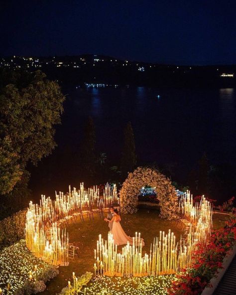 Wedding Chicks® on Instagram: “Magical first dance in their non-traditional ceremony space. ✨ Swipe through to see how beautiful the ceremony was overlooking the…” Intimate Proposal Ideas, Proposal Aesthetic, Intimate Proposal, Proposal Decor, Sleeve Wedding Dress Lace, Lebanese Wedding, Dream Proposal, Dream Within A Dream, Luxury Weddings Reception