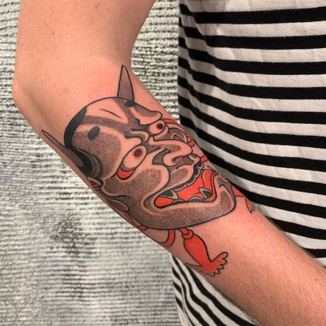 Ichibay Tattoo, Hannya Mask, Oni Mask, Japanese Tattoos, Japanese Tattoo, Arm Sleeve, Flash Tattoo, Polynesian Tattoo, Flash