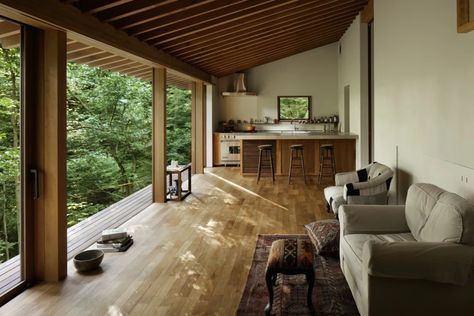 Teak Flooring, Living Roofs, Forest House, Open Floor, House Inspo, House Inspiration, My Dream Home, A Kitchen, Future House