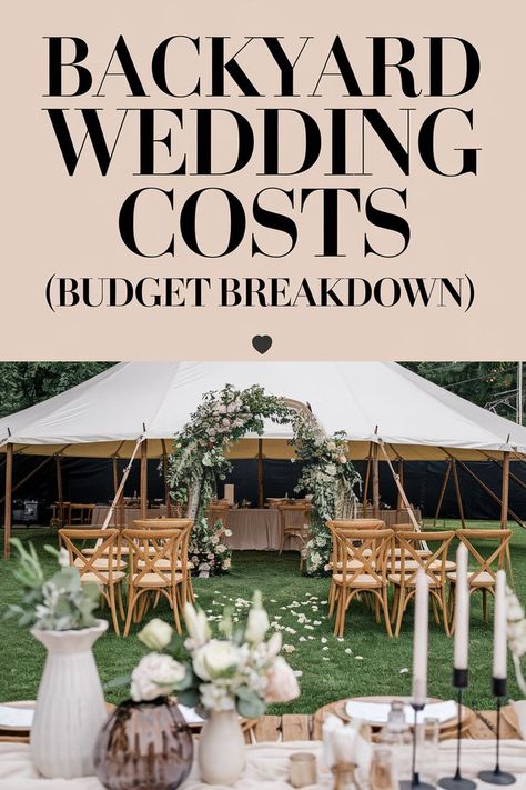 How much a backyard wedding costs with tips for budgeting. Wedding Budget Breakdown, Backyard Weddings, Budget Friendly Wedding, Wedding Costs, Budget Planning, Dream Backyard, Budgeting Tips, Budget Wedding, Backyard Wedding