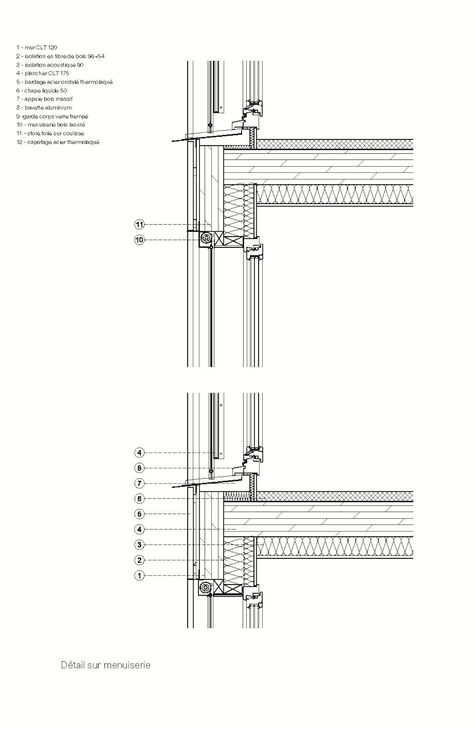 © mobile architectural office Clt Floor Detail, Wood Construction Detail, Clt Construction Detail, Clt Detail, Clt Architecture, Bicycle Room, Mass Timber, Detail Drawing, Window Detail