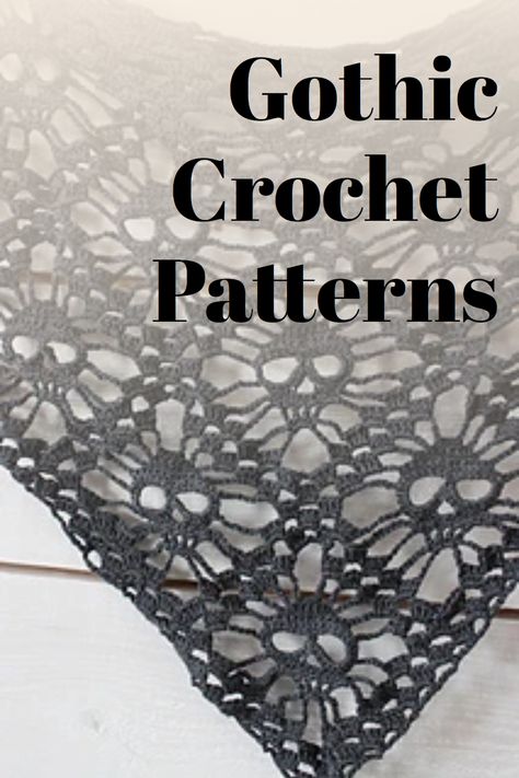 Embrace your love for all things dark and macabre with Littlejohn's Yarn's collection of 10 Gothic Crochet Patterns! These unique and captivating patterns will allow you to create one-of-a-kind pieces that are sure to impress and spark inspiration. Explore the enchanting realm of Gothic crochet and get in touch with your inner emo! Crochet Skull Patterns Diagram, Crochet Goth Clothes Pattern, Goth Crochet Top Pattern Free, Gothic Crochet Clothes, Free Cottagecore Crochet Patterns, Crochet Patterns Goth, Emo Crochet Patterns Free, Goth Crochet Ideas, Skull Crochet Pattern Free