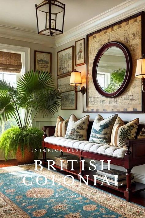 Classic Colonial Homes Interiors, British Colonial Aesthetic, British Colonial Style Living Room, British Colonial Style Bedroom, Modern British Colonial Style, Singapore Colonial Style, British Colonial Living Room, Colonial Style Living Room, British West Indies Decor