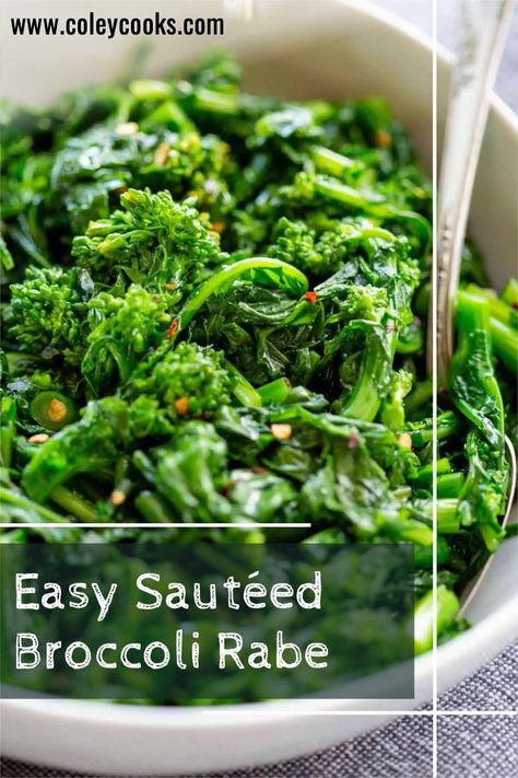 Broccoli Rabe Recipes Sauteed, How To Cook Broccoli Rabe, Broccoli Rabe Recipes, Pinterest Meals, Rapini Recipes, Italian Side Dish, Sauteed Broccoli Rabe, Sauteed Broccoli, Sautéed Broccoli