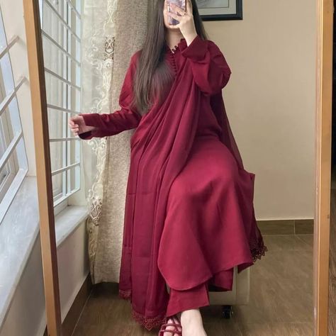 3 piece stitched georgette maroon dress is available in our store. DM for order/details @xarnish_store #XarnishLaunch #xarnish #clothingbrand #clothes #smallbusiness #dressoftheday #ootd #womenentrepreneurs #womeninbusiness #womenempowerment #outfit #casual #casualchic #ethnicwear #india #bridalsarees #branding #fashiondesigner #fashionblogger #fashion #blogger #blog #lifestyle #instadaily Red Colour Suit Design, Maroon Pakistani Suit, Gala Ka Design, New Dress Designs, Tita Outfit, Islamic Names, Simple Suits, Dress Design Pakistani, Shoes Guide