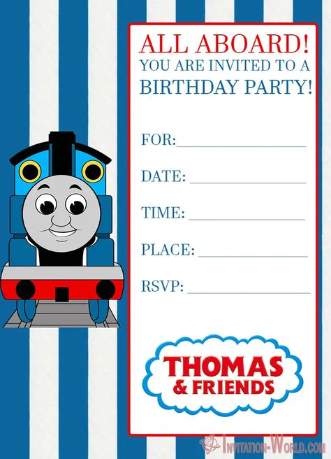 Chu! Chu! Chu! Come all together on a Tomas The Train Birthday Party.Use these printable Thomas The Train Birthday party invitation cards and your kids friends will be happy to come. All come aboard we are deporting to see the best free online Thomas The Train invitation templates. The post +10 Thomas The Train Invitation Templates appeared first on Invitation World. Thomas The Train Birthday Party Ideas Free Printable, Thomas Train Invitation Template, Thomas Birthday Invitations, Chu Chu Train Birthday Party, Thomas And Friends Birthday Invitation, Thomas The Train Birthday Invitations, Thomas And Friends Invitation, Thomas The Train Invitations, Thomas Train Birthday Party