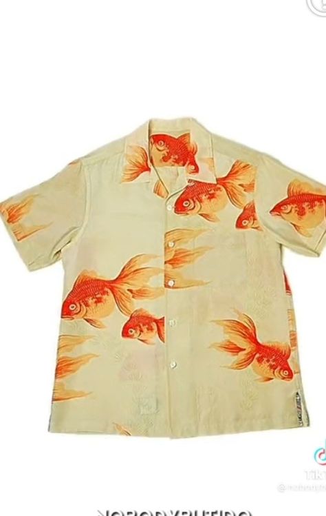 Idk Aesthetic, Silly Clothes, Outfit Ideas For Women, Hawaiian Flower, Fish Pattern, Gold Fish, Fish Patterns, Super Happy, Mode Inspo