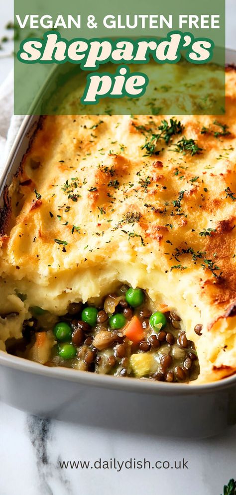 Vegan & Gluten Free Shepard's Pie Gluten Free Shepards Pie, Lentil Shepards Pie, Lentil Shepherds Pie, Shepards Pie Recipe, Shepard's Pie, Winter Dinners, Vegan Shepherds Pie, Shepards Pie, Vegan Lentil