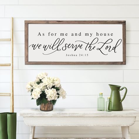 As For Me And My House We Will Serve The Lord Sign Scripture Wall Decor, Beside Still Waters, Ink Water, Bible Verse Signs, Scripture Signs, Wood Farmhouse, Scripture Wall, Serve The Lord, Scripture Wall Art