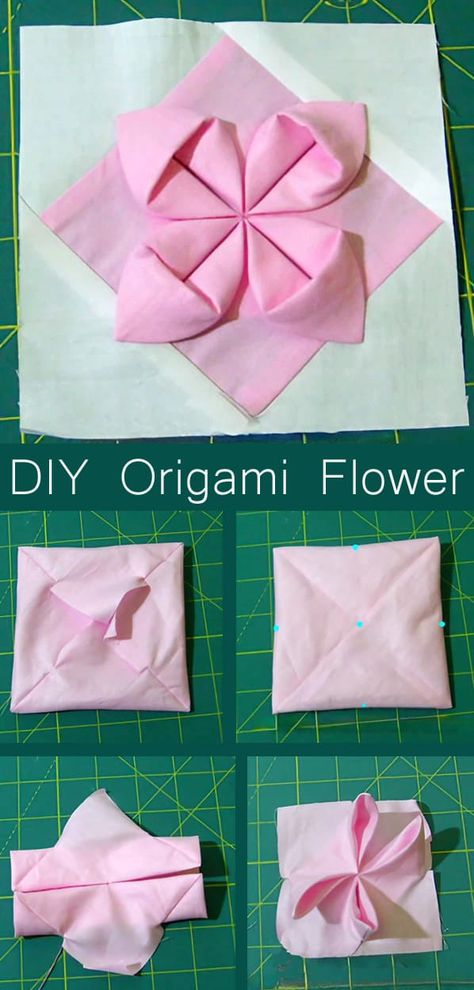 https://fastmade.blogspot.com/2023/09/diy-origami-flower.html Origami Fabric, Backpack Tutorial, Patchwork Diy, Fabric Origami, Fabric Flower Tutorial, Small Sewing, Dream Catcher Diy, Fabric Flowers Diy, Small Sewing Projects