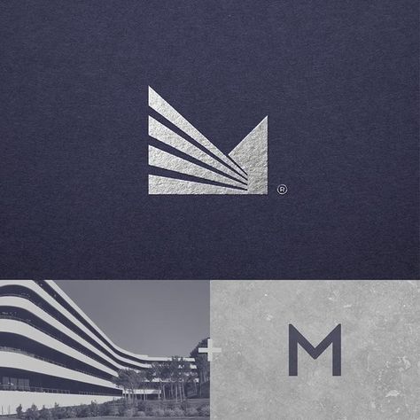 M brand development - Logos inspiration #logo Flat Logo Design, Construction Logo Design, Developer Logo, Inspiration Logo Design, Building Logo, Architecture Logo, Flat Logo, Branding Inspo, Furniture Logo