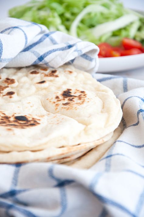 Thick Fluffy Tortillas from scratch via @elephantasticv Fluffy Flour Tortilla Recipe, Fluffy Tortillas, Vegan Tortillas, Tortillas From Scratch, How To Make Naan, Vegan Breads, Vegan Bread Recipe, Recipes With Flour Tortillas, Naan Recipe